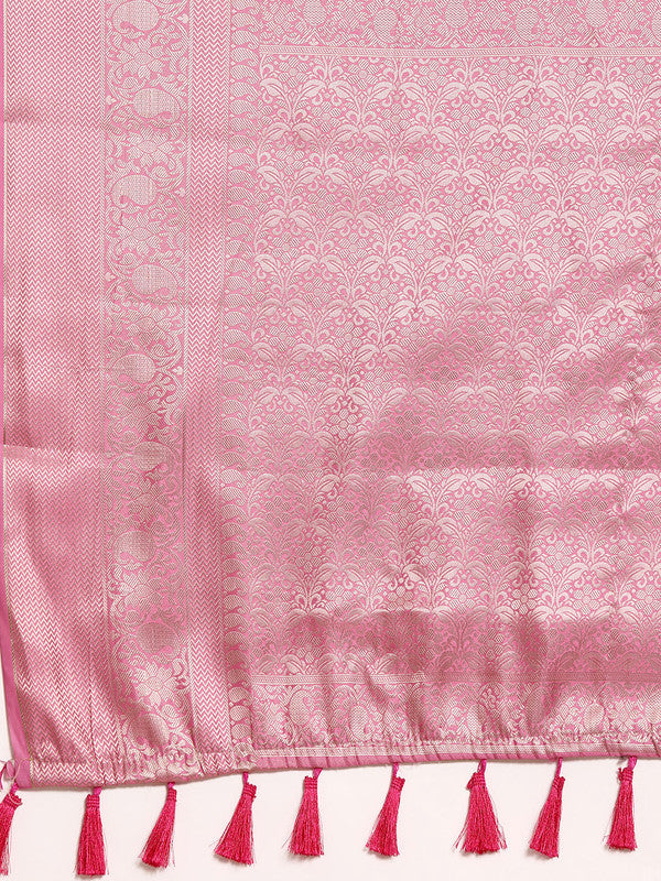 Multicolor Art Silk Woven Zari Design Floral Saree with Unstitched Blouse - Hiral Fashion | Grocsy
