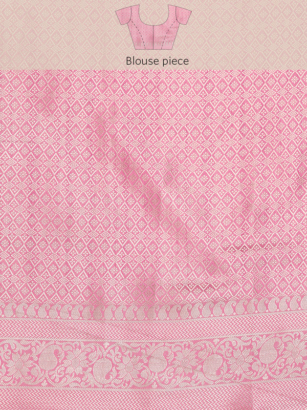 Multicolor Art Silk Woven Zari Design Floral Saree with Unstitched Blouse - Hiral Fashion | Grocsy
