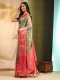 Multicolor Art Silk Digital Print Floral Saree with Unstitched Blouse - Hiral Fashion | Grocsy
