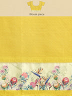 Red Kanjeevaram Silk Digital Print Floral Saree with Unstitched Blouse - Hiral Fashion | Grocsy