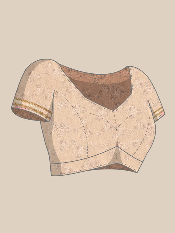 Mustard Art Silk Printed Floral Saree with Unstitched Blouse - Hiral Fashion | Grocsy