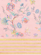 Pink Art Silk Printed Floral Saree with Unstitched Blouse - Hiral Fashion | Grocsy