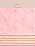 Pink Art Silk Printed Floral Saree with Unstitched Blouse - Hiral Fashion | Grocsy