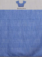 Gray Silk Cotton Digital Print Striped Saree with Unstitched Blouse - Hiral Fashion | Grocsy