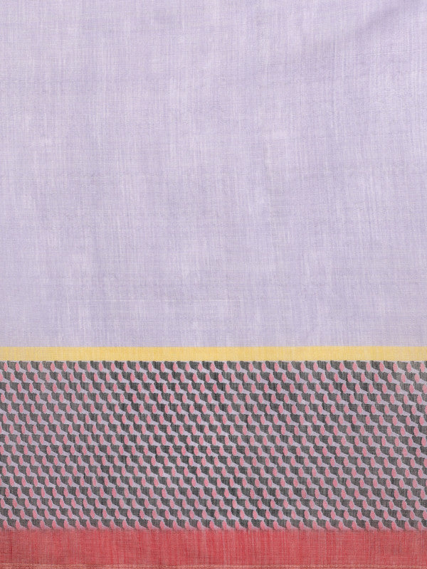 Lavender Silk Cotton Digital Print Solid Saree with Unstitched Blouse - Hiral Fashion | Grocsy