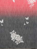 Black Silk Cotton Digital Print Floral Saree with Unstitched Blouse - Hiral Fashion | Grocsy