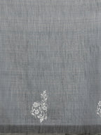 Gray Silk Cotton Digital Print Floral Saree with Unstitched Blouse - Hiral Fashion | Grocsy