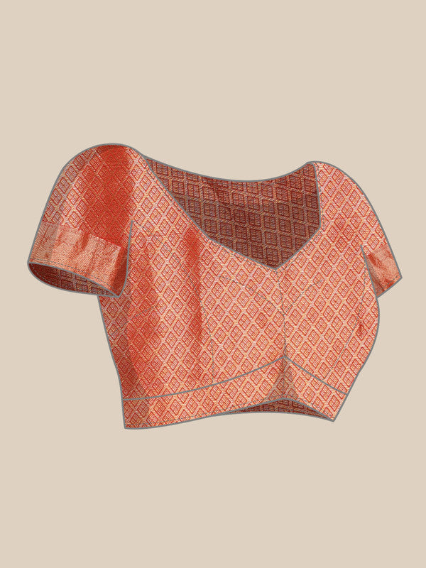 Multicolor Kanjeevaram Silk Digital Print Kalamkari Saree with Unstitched Blouse - Hiral Fashion | Grocsy