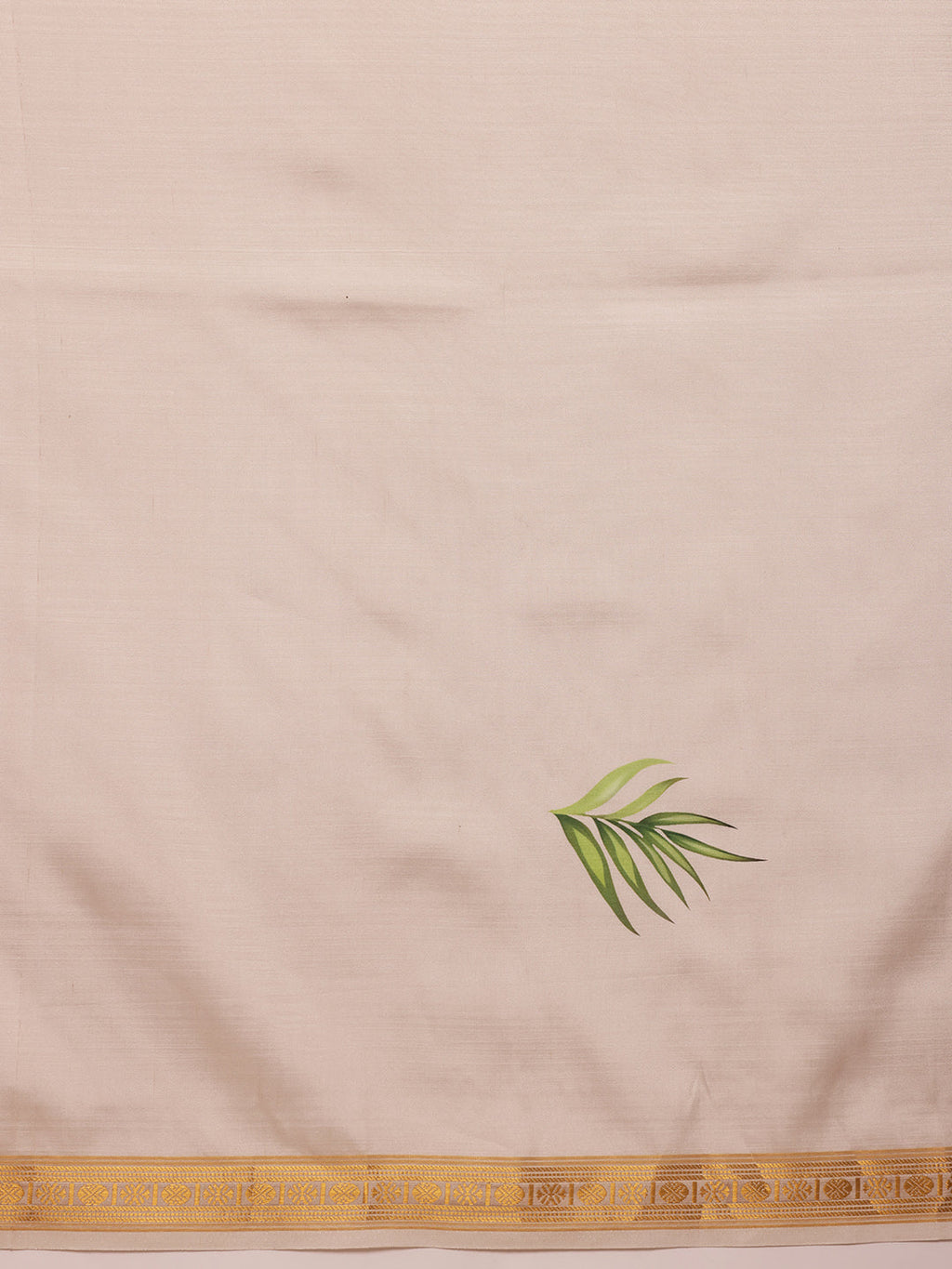 Hiral Fashion Off White Onam Art Silk Floral Digital Print Saree | Grocsy