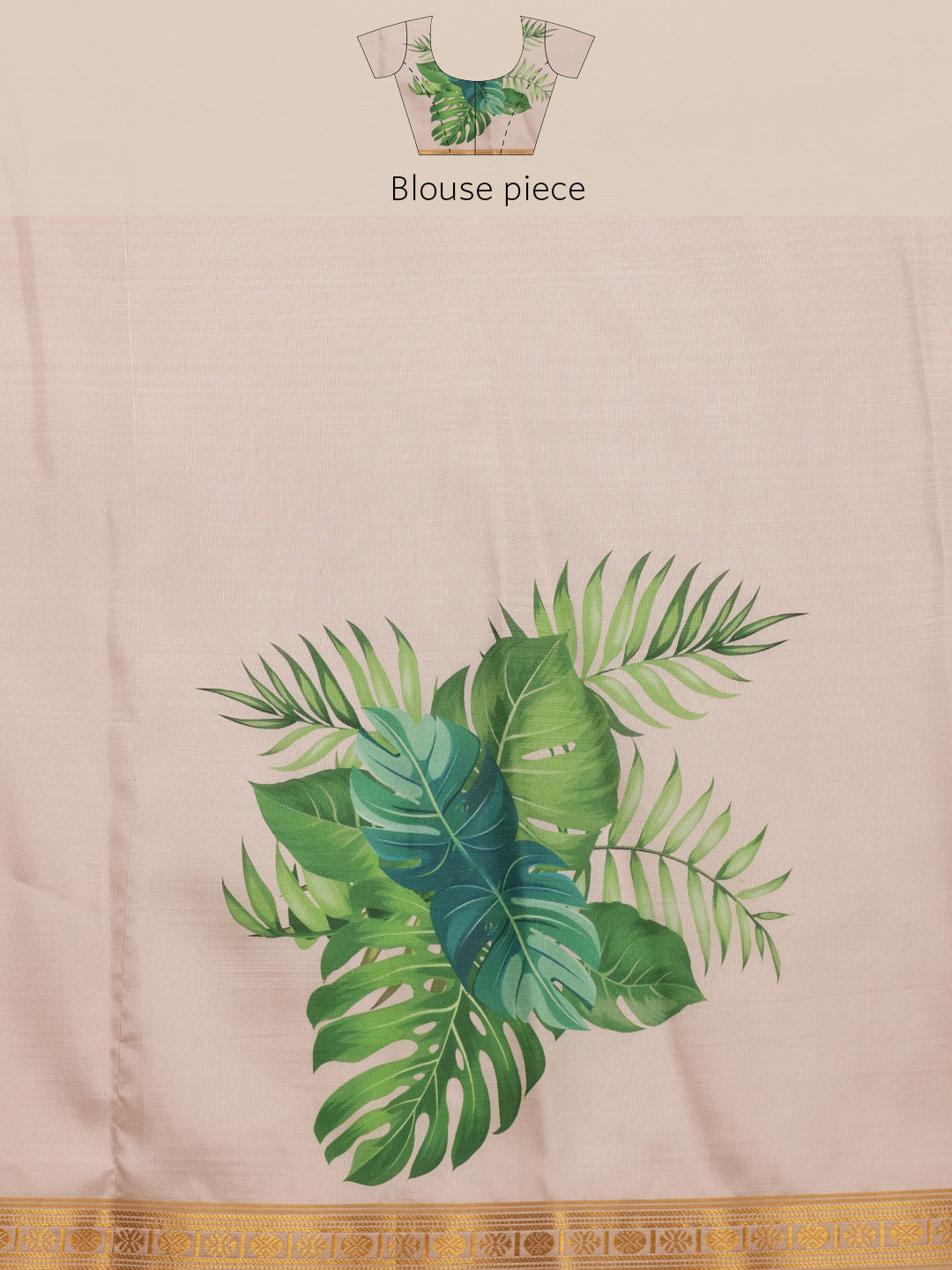 Hiral Fashion Off White Onam Art Silk Floral Digital Print Saree | Grocsy