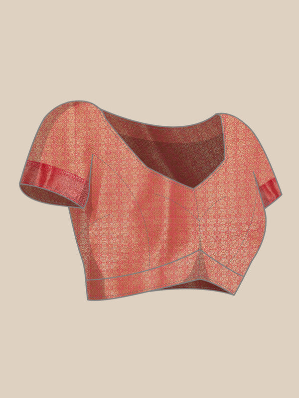 Blue Chanderi Art Silk Digital Print Floral Saree with Unstitched Blouse - Hiral Fashion | Grocsy