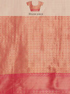 Light Pink Chanderi Art Silk Digital Print Floral Saree with Unstitched Blouse - Hiral Fashion | Grocsy