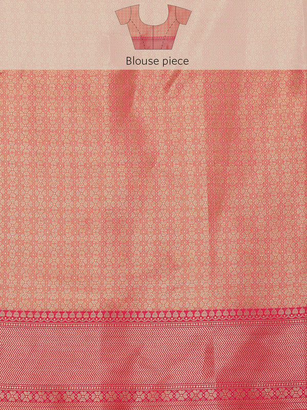 Lavender Chanderi Art Silk Digital Print Floral Saree with Unstitched Blouse - Hiral Fashion | Grocsy