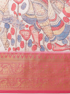 White Art Silk Digital Print Floral Saree with Unstitched Blouse - Hiral Fashion | Grocsy