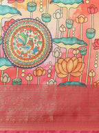 Off White Art Silk Digital Print Floral Saree with Unstitched Blouse - Hiral Fashion | Grocsy
