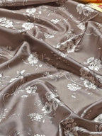 Gray Art Silk Printed Kalamkari Saree with Unstitched Blouse - Hiral Fashion | Grocsy