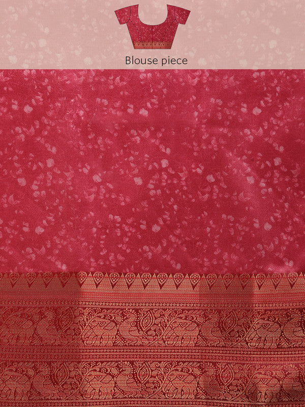 Olive Pure Silk Digital Print Floral Saree with Unstitched Blouse - Hiral Fashion | Grocsy