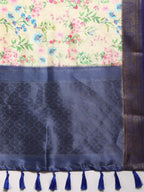 Multicolor Pure Silk Digital Print Floral Saree with Unstitched Blouse - Hiral Fashion | Grocsy