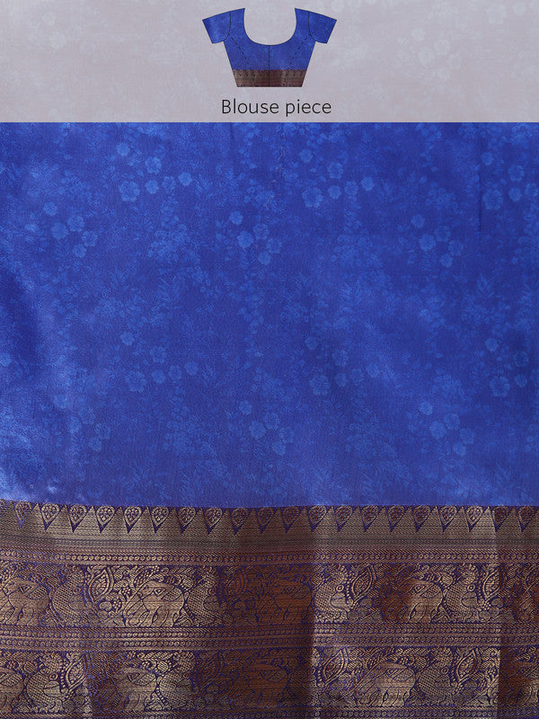 Multicolor Pure Silk Digital Print Floral Saree with Unstitched Blouse - Hiral Fashion | Grocsy