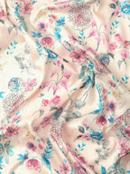 Off White Pure Silk Digital Print Floral Saree with Unstitched Blouse - Hiral Fashion | Grocsy