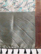 Multicolor Pure Silk Digital Print Floral Saree with Unstitched Blouse - Hiral Fashion | Grocsy