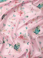 Pink Pure Silk Digital Print Floral Saree with Unstitched Blouse - Hiral Fashion | Grocsy