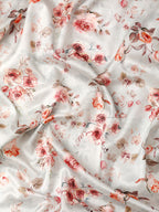 Gray Pure Silk Digital Print Floral Saree with Unstitched Blouse - Hiral Fashion | Grocsy