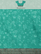Gray Pure Silk Digital Print Floral Saree with Unstitched Blouse - Hiral Fashion | Grocsy