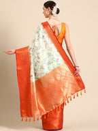 Green Pure Silk Digital Print Floral Saree with Unstitched Blouse - Hiral Fashion | Grocsy