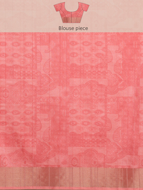 Multicolor Tusser Silk Digital Print Abstract Saree with Unstitched Blouse - Hiral Fashion | Grocsy
