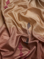 Peach Tusser Silk Digital Print Striped Saree with Unstitched Blouse - Hiral Fashion | Grocsy