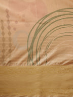 Multicolor Tusser Silk Digital Print Striped Saree with Unstitched Blouse - Hiral Fashion | Grocsy