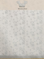 Beige Cotton Blend Digital Print Floral Saree with Unstitched Blouse - Hiral Fashion | Grocsy