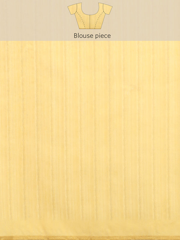 Mustard Cotton Blend Digital Print Striped Saree with Unstitched Blouse - Hiral Fashion | Grocsy