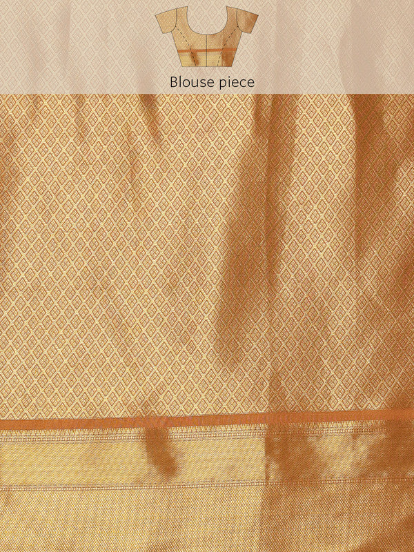 Blue Kanjeevaram Silk Digital Print Floral Saree with Unstitched Blouse - Hiral Fashion | Grocsy