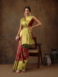 Red Kanjeevaram Silk Digital Print Floral Saree with Unstitched Blouse - Hiral Fashion | Grocsy