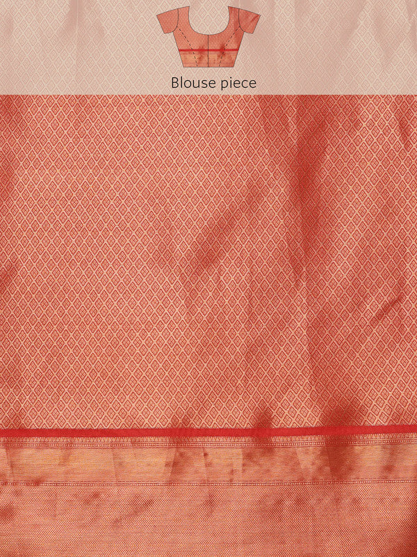 Turquoise Kanjeevaram Silk Digital Print Floral Saree with Unstitched Blouse - Hiral Fashion | Grocsy