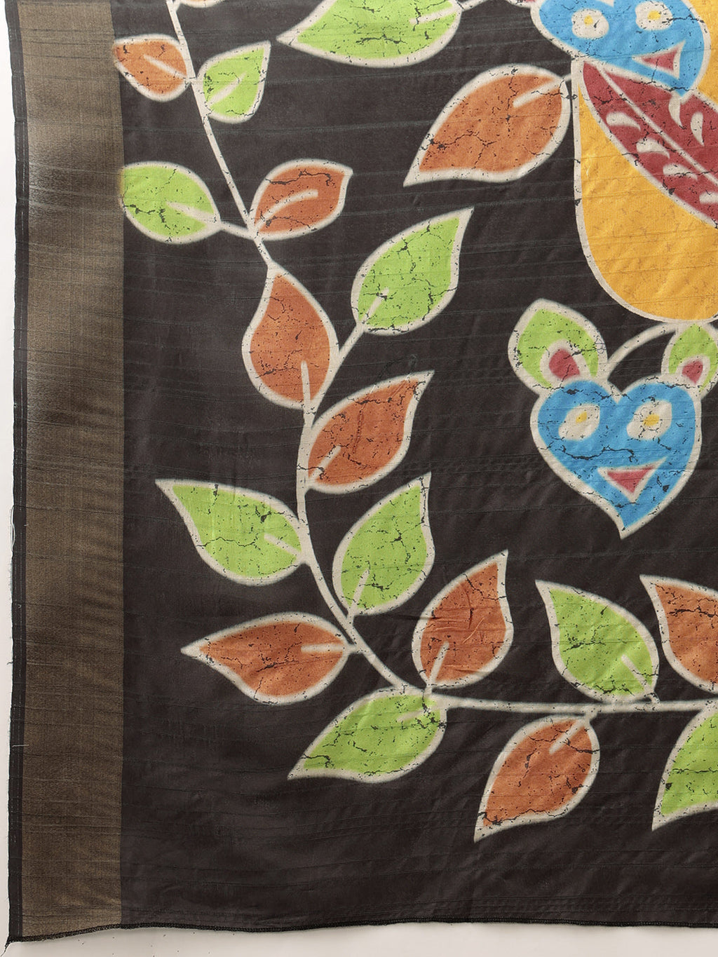 Hiral Fashion Mustard Ikkat Kotha Silk Floral Digital Print Saree | Grocsy
