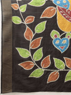 Hiral Fashion Mustard Ikkat Kotha Silk Floral Digital Print Saree | Grocsy