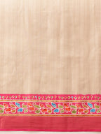 Hiral Fashion Beige Ikkat Kotha Silk Floral Digital Print Saree | Grocsy