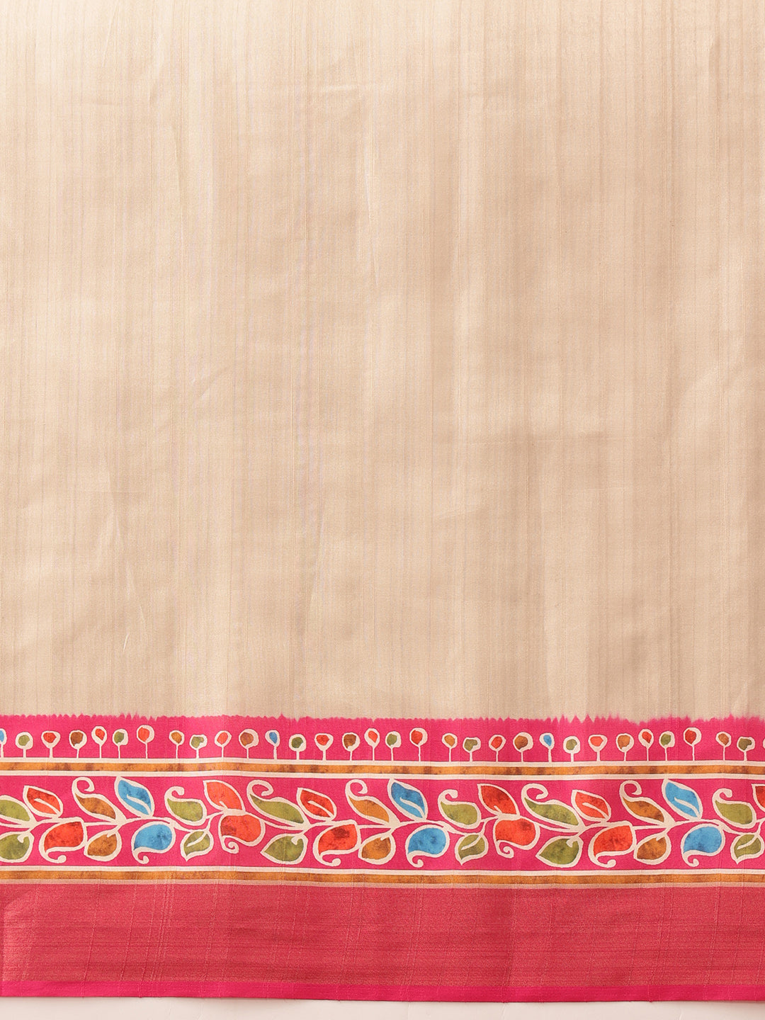 Hiral Fashion Beige Ikkat Kotha Silk Floral Digital Print Saree | Grocsy