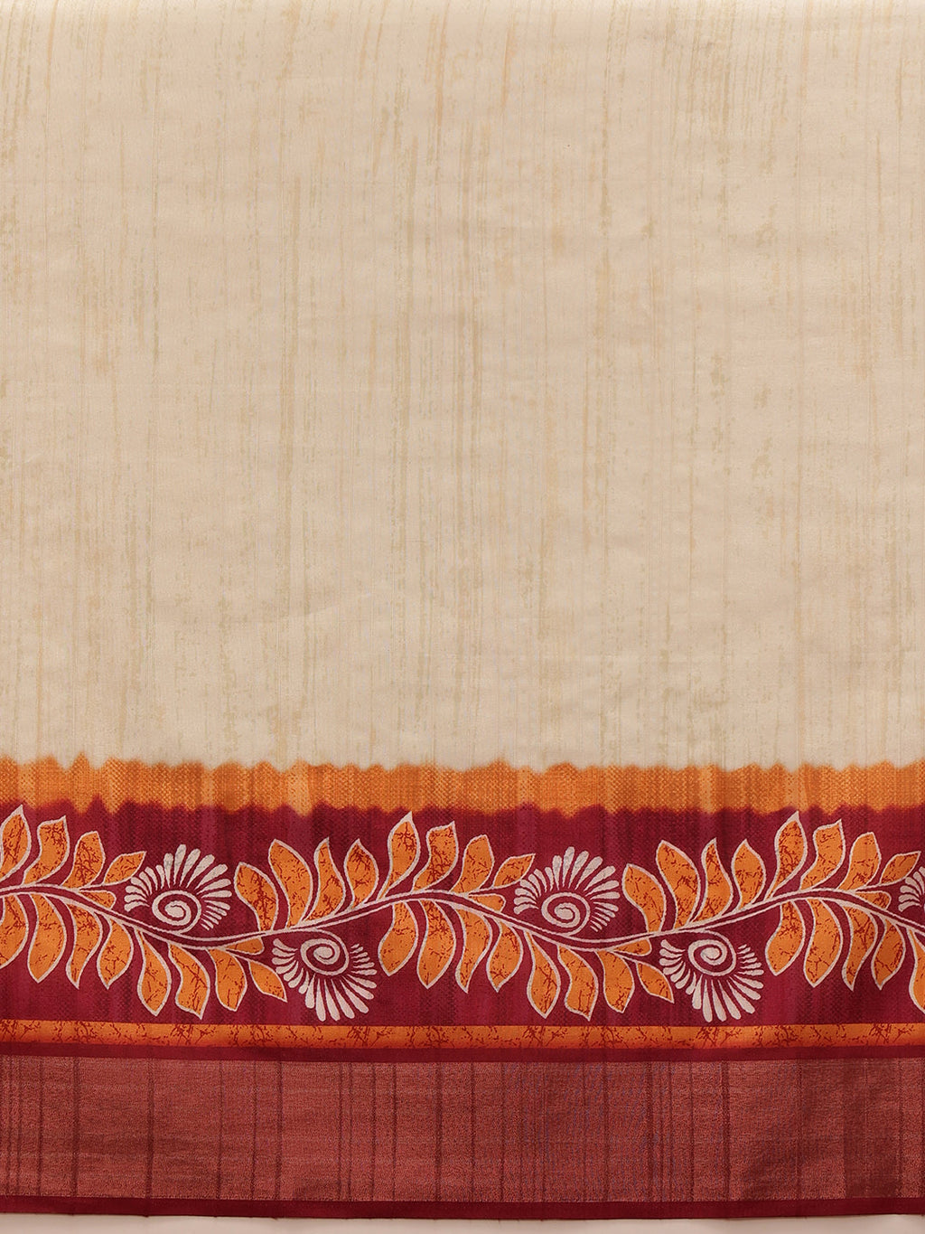 Hiral Fashion Off White Ikkat Kotha Silk Floral Digital Print Saree | Grocsy