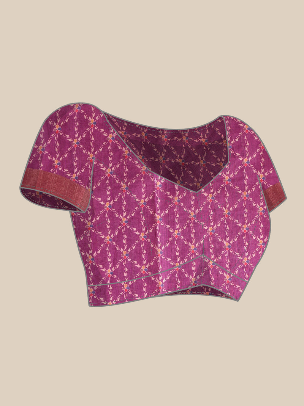 Hiral Fashion Purple Ikkat Kotha Silk Floral Digital Print Saree | Grocsy