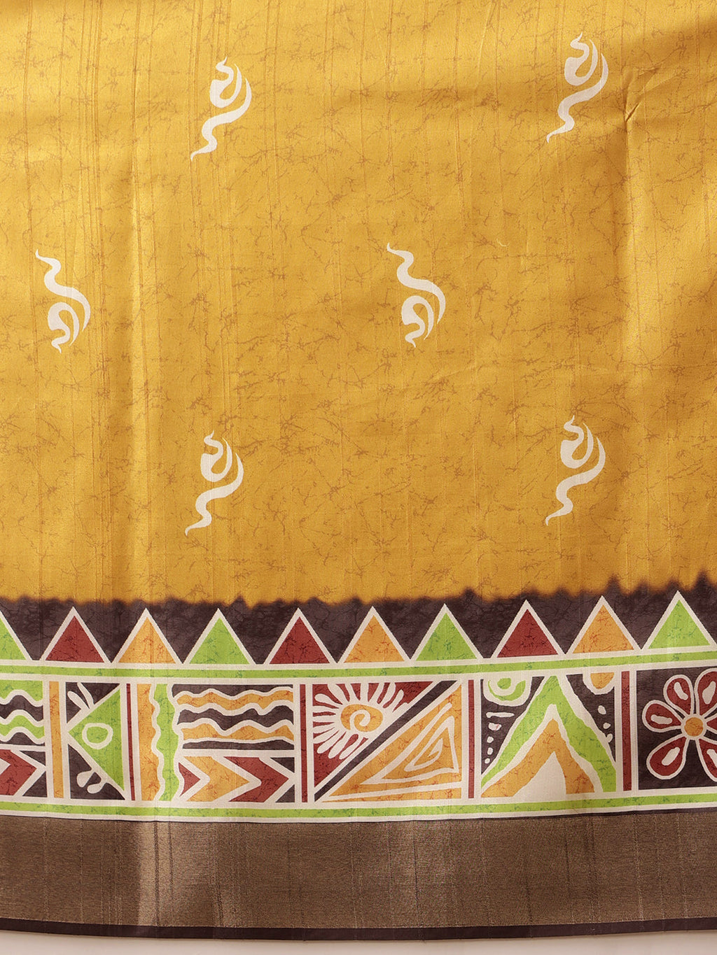 Hiral Fashion Yellow Ikkat Kotha Silk Floral Digital Print Saree | Grocsy