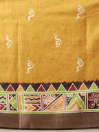 Hiral Fashion Yellow Ikkat Kotha Silk Floral Digital Print Saree | Grocsy