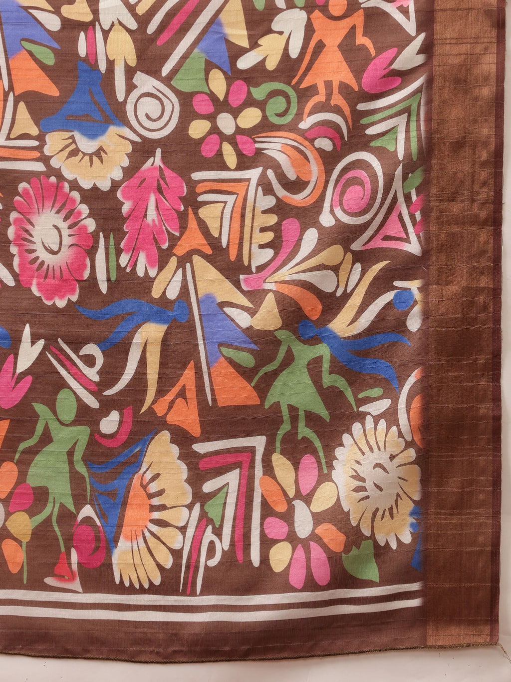 Hiral Fashion Multi Banarasi Silk Blend Floral Digital Printed Saree | Grocsy