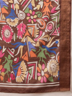 Hiral Fashion Multi Banarasi Silk Blend Floral Digital Printed Saree | Grocsy