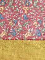 Maroon Munga Silk Digital Print Floral Saree with Unstitched Blouse - Hiral Fashion | Grocsy