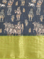 Gray Munga Silk Digital Print Floral Saree with Unstitched Blouse - Hiral Fashion | Grocsy