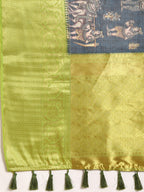 Gray Munga Silk Digital Print Floral Saree with Unstitched Blouse - Hiral Fashion | Grocsy
